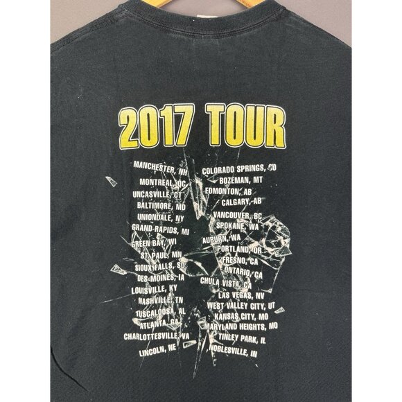 Vintage Y2K Band Tee Concert Def Leppard Poison XXX Tesla Black Shirt Large Tour - Picture 8 of 11